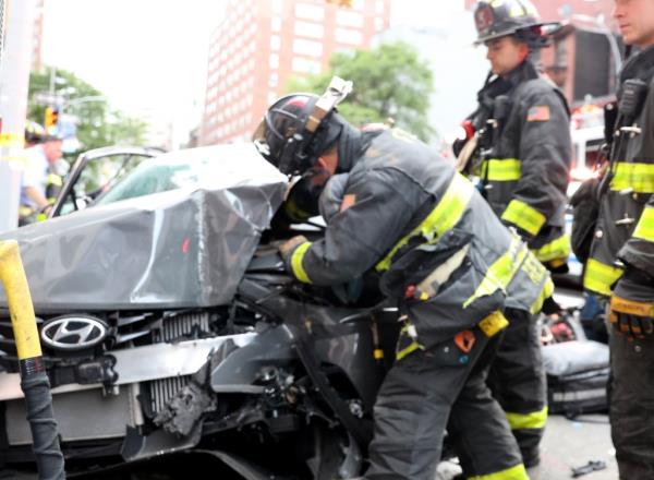 The FDNY respo<em></em>nds to the scene of the deadly crash at at East 21st Street and Third Avenue.