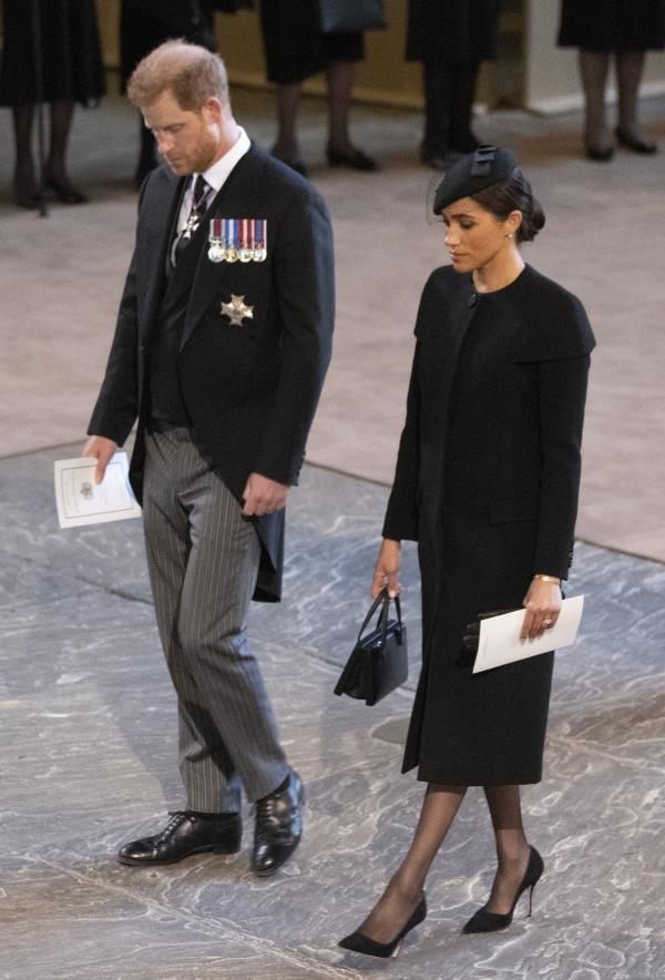 Prince Harry and Meghan at Queen Elizabeth's funeral.