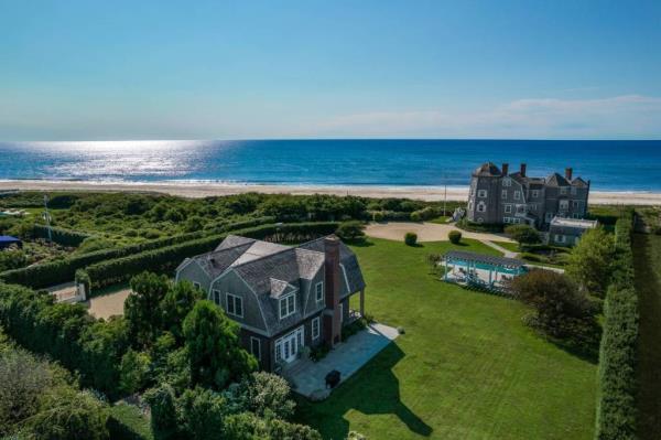 Aerial shot of the Hamptons compound. 