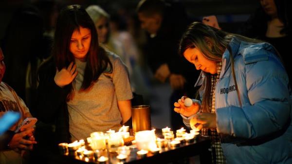 A vigil was held near the scene. Pic: PA