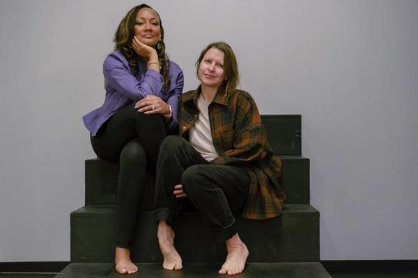 Hubbard Street Dance Chicago’s choreographer-in-residence Aszure Barton, right, with artistic director Linda-Denise Fisher-Harrell inside the dance company’s Water Tower Place studio in Chicago on Jan. 11, 2023. 