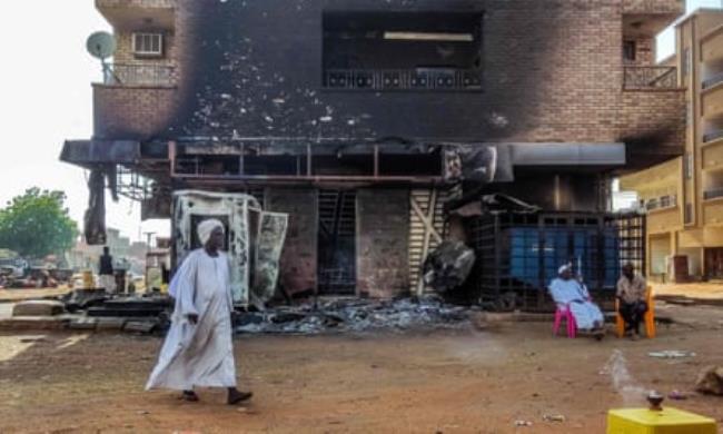 A burned-out bank in southern Khartoum, May 2023.