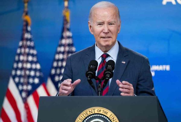 President Joe Biden delivers remarks on his Administration's actions to address the climate crisis in the South Court Auditorium of the White House in Washington, DC, on Nov. 14, 2023. 