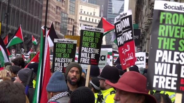 Protesters in central London