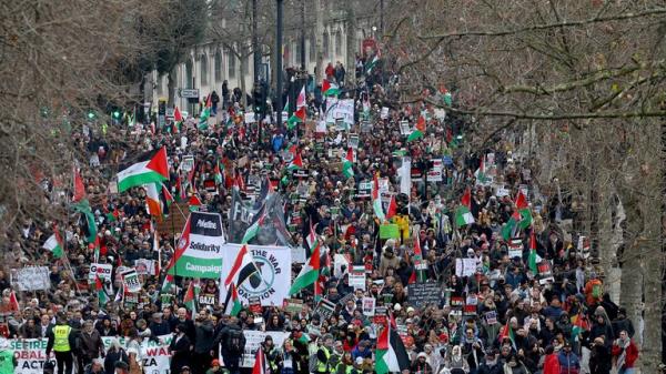 Protesters in central London