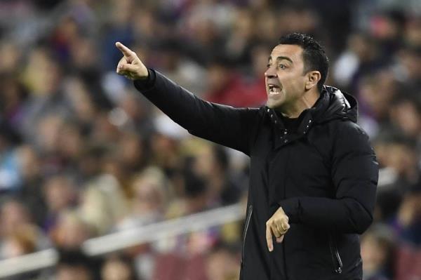 Barcelona's Spanish coach Xavi gestures from the touchline during the Spanish league football match between FC Barcelona and Girona FC at the Camp Nou stadium in Barcelona on April 10. - Pic: AFP