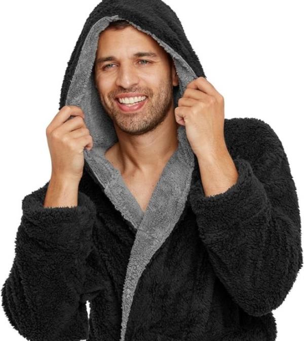 Amazon Snuggaroo Mens Soft Fleece Hooded Dressing Gown