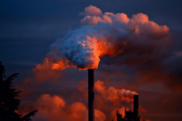 Smoke from a factory chimney.