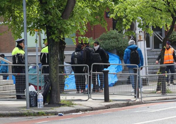 Gardai at the scene of the multi-agency operation