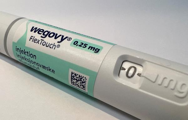 A injection pen of Novo Nordisk's weight-loss drug Wegovy is shown in this photo illustration in Oslo