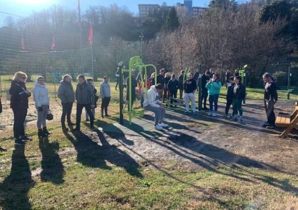 The new open-air gym was inaugurated at Gaggetto in Laveno