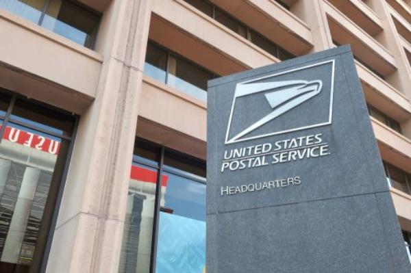 A sign for the US Postal Service headquarters in Washington, D.C.