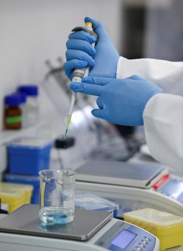 A scientist at a mRNA vaccine hub in Cape Town