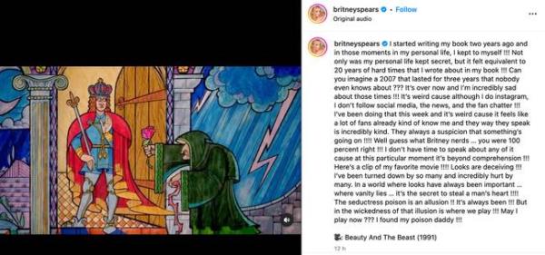 Britney Spears wrote a lengthy caption a<em></em>bout her fans' suspicions. Credit: Instagram/@britneyspears