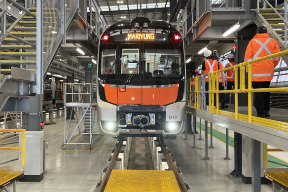 One of the new intercity trains at Kangy Angy on the Central Coast.