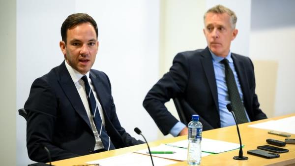 Marc Canham (L) and Jo<em></em>nathan Hill, the FAI's director of football and CEO, will be central to what happens next