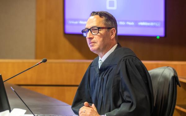 Judge Evangelos Thomas is presiding over the judge-alone trial into the Whakaari / White Island eruption. Pictured on 13 July 2023.