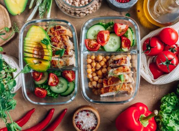 healthy meal prepped food in containers