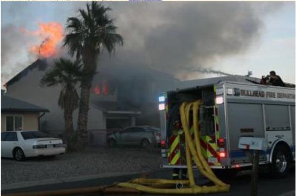 The fire broke out in Bullhead City, Arizona, on Saturday evening 