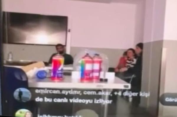 Footage from inside shows the hostages seated in a breakroom as part of the gunman's protest on the war in Gaza. 