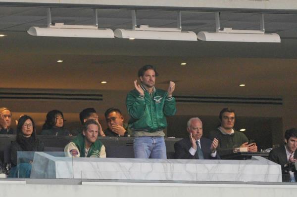 Bradley Cooper at a Philadelphia Eagles game.