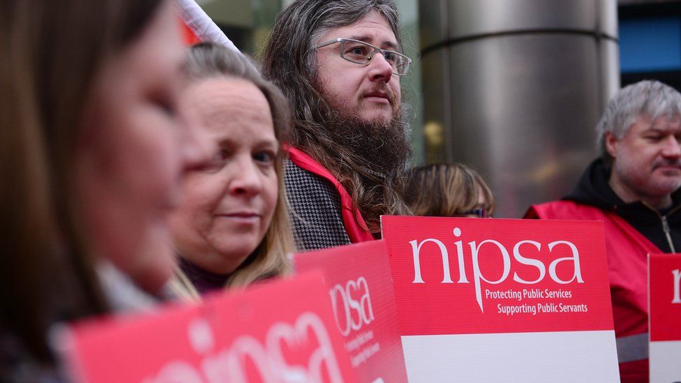 Nipsa members on strike