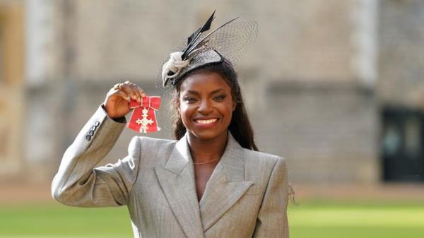 Eniola Aluko after being made a Member of the Order of the British Empire by the Prince of Wales at Windsor Castle, Berkshire. Picture date: Wednesday November 1, 2023.</p>

<p>　　