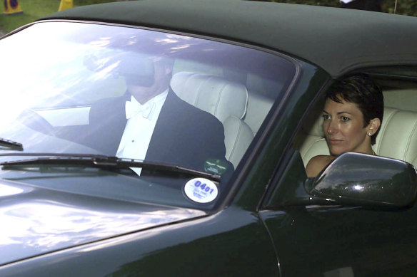 Ghislaine Maxwell, driven by Prince Andrew, leaves the wedding of a former girlfriend of the duke in 2000.