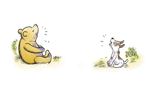 Pooh and Carmen 'sing a little hum' together