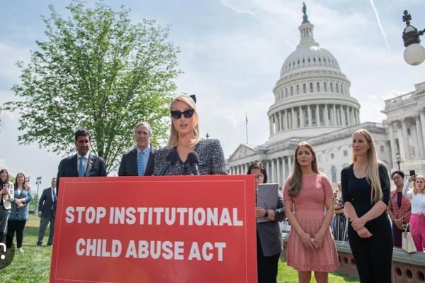 Hilton gave shoutouts to senators who are supporting the bipartisan Stop Institutio<em></em>nal Child Abuse Act.