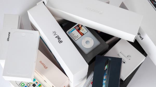 boxes of apple devices