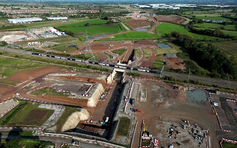 A HS2 co<em></em>nstruction site at the Cappers Lane Compound, in Lichfield. Many people were forced to give up their homes and land for the rail project