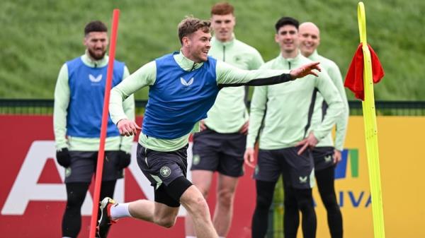 Nathan Collins training with the squad in Dublin this week