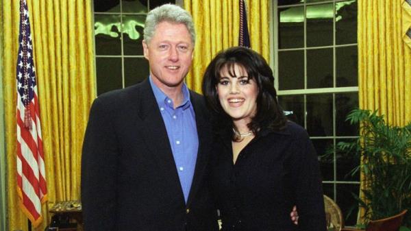 Pic: Cinema Legacy Collection/The Hol/THA/Shutterstock</p>

<p>　　US President President Bill Clinton with Mo<em></em>nica Lewinsky at the White House, 1997.(THA</p>

<p>　　US President Bill Clinton, Mo<em></em>nica Lewinsky