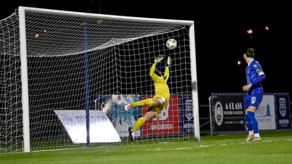 Padraig Amond of Waterford scores