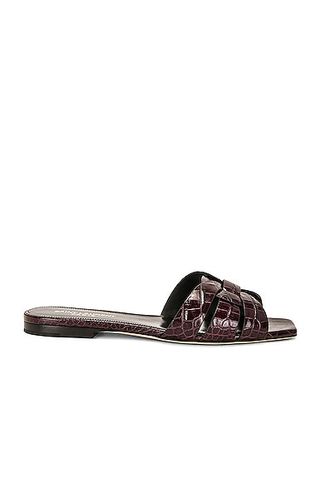 Rho<em></em>nda Glossed-Leather Sandals