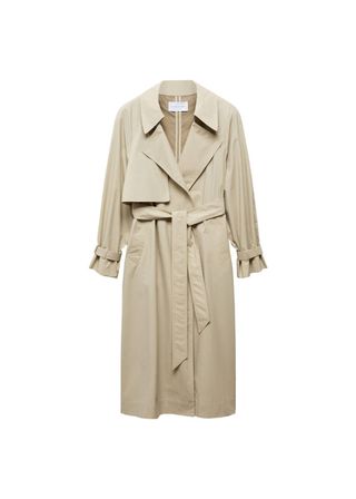 100% Cotton Long Trench Coat - Women