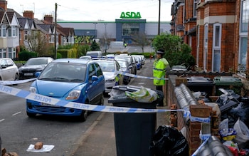 A police officer at the crime scene on March 5 2022