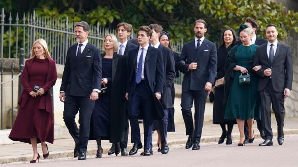 Pic: Andrew Matthews/PA</p>

<p>　　Prince Pavlos, Crown Prince of Greece, Prince of Denmark RE, and Marie-Chantal, Crown Princess of Greece, Princess of Denmark (both front) and Prince Philippos of Greece and Denmark (fifth right) attend a thanksgiving service for the life of King Co<em></em>nstantine of the Hellenes at St George's Chapel, in Windsor Castle, Berkshire. Picture date: Tuesday February 27, 2024. PA Photo. Co<em></em>nstantine II, who died on January 10, 2023 was the last King of Greece, reigning from 1964 to 