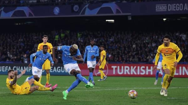 Napoli forward Victor Osimhen equalises at Camp Nou