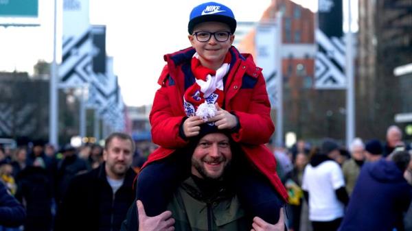 England fans on Wembley Way ahead of a internatio<em></em>nal friendly match at Wembley Stadium, London. Picture date: Saturday March 23, 2024.