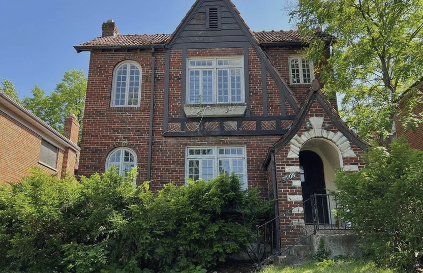 two story brick home. 