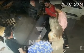 CCTV images published o<em></em>nline show the woman being comforted by people in a kebab shop