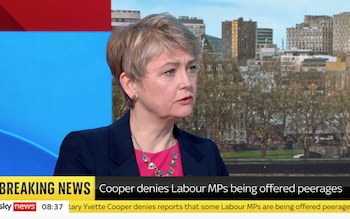 Yvette Cooper on Sky News