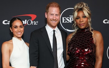 The Sussexes with Serena Williams, who joked that the pair were 