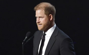 The Duke addresses the audience at the theatre in Hollywood