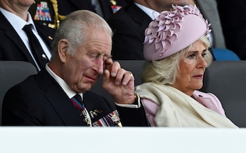 King Charles wipes a tear a way during D-Day commemorations