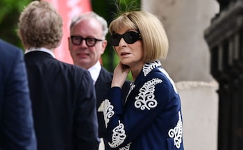 Anna Wintour, the editor of Vogue, arriving at the church