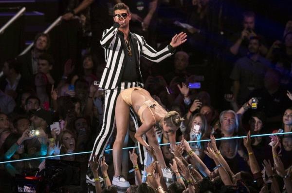 Miley Cyrus and Robin Thicke