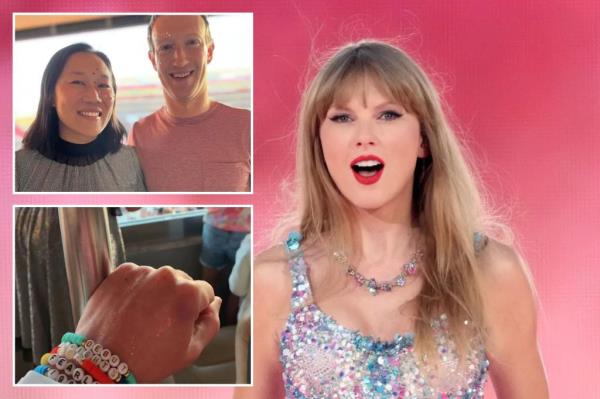 He was sporting a wrist full of beaded friendship bracelets that boasted the names of Swift's albums.